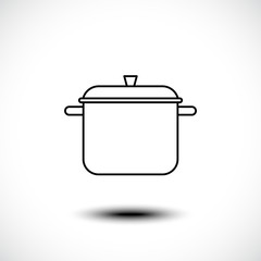 Stew pan line icon. Vector illustration