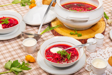 traditional borsch for a large family