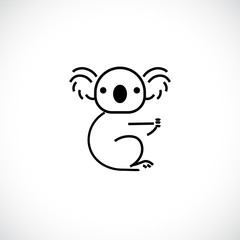 Koala outline logo icon. Australian animal for web and design. Vector illustration