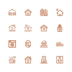 Editable 16 residential icons for web and mobile