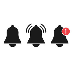 Message notification bell vector icon for incoming inbox.