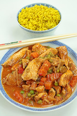 poulet et légumes sauce aigre-douce