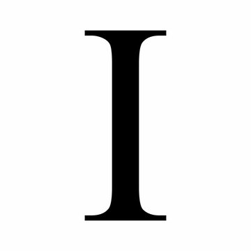 Uppercase Iota greek letter icon isolated on white background