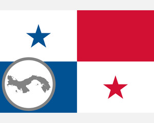 Fahne und Landkarte von Panama