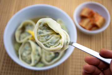 Dumpling soup which is called ManDutGuk in Korean