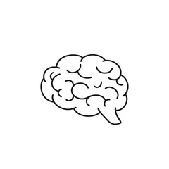 Silhouette of the brain on a white background, Brain icon line, Vector