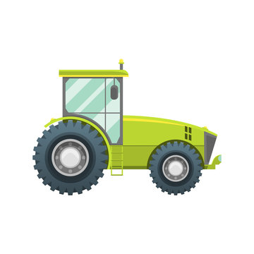 Cartoon Color Agricultural Vehicle on a White . Vector