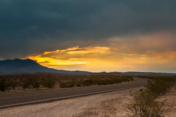Big Bend National Park, USA at sunset