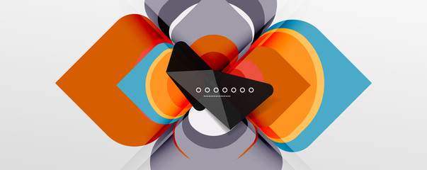 Abstract background - geometric cut paper design flower or square shape composition. Vector Illustration For Wallpaper, Banner, Background, Card, Book Illustration, landing page