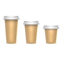 Realistic 3d Detailed Disposable Coffee Cup. Vector