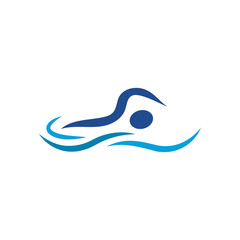 Swimming man icon design template vector isolated