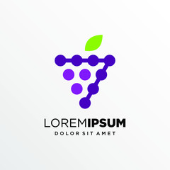 Initial Number 7 with Grapes fruit