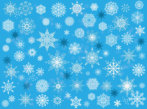 light snowflakes on cyan background