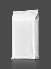 blank packaging paper wet wipes pouch isolated on gray background