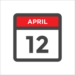 April 12 calendar icon with day of month