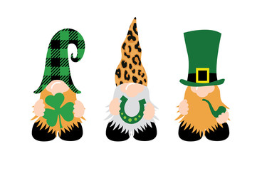 Fototapeta St. Patrick's Day Gnomes with shamrock & horseshoe obraz