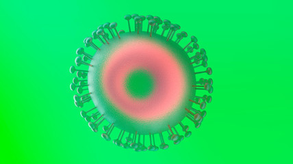 COVID-19 Wuhan Coronavirus 2019-nCov, 3D rendering