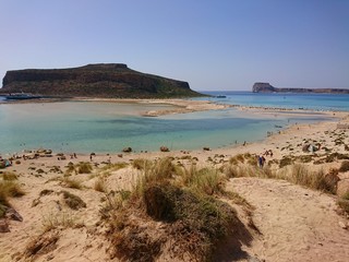 Fototapeta na wymiar View of one of the best beaches in Crete