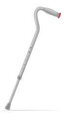 medical telescopic stick crutches vector illustration