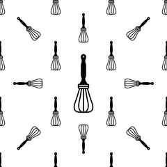 Beater Icon, Whisk Icon Seamless Pattern