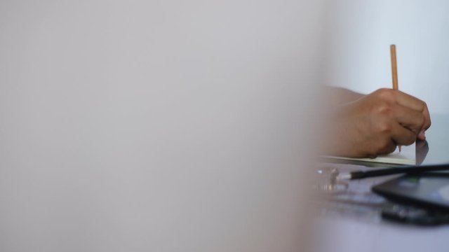 The doctor recorded the patient's treatment in a notebook.Vaccination concept. laboratory, medical and healthcare.b roll Video