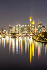 Naklejka premium Frankfurt skyline citylights at night 