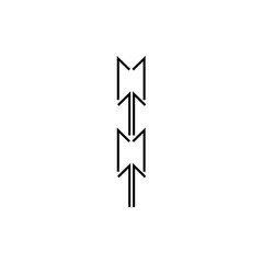 Up arrow and letter M made from arrow sign eps ten
