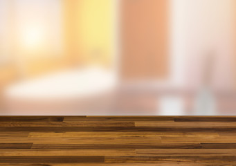 Background with empty wooden table. Flooring