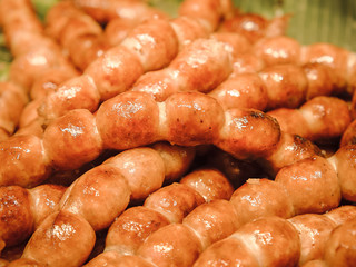 Thai sausage or Isan sausage, Traditional Thai sausage with pork and rice.