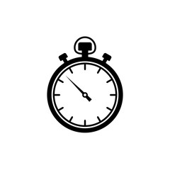 Stopwatch vector icon. Black illustration isolated on white background for graphic and web design. Stopwatch outline icon. Timer clock simple line vector icon.