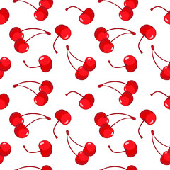 Vector pattern with sweet cherries