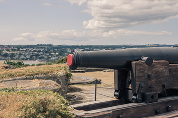 Cannon at the Pendennis Castle, Falmouth, Cornwall,