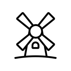 windmill icon vector. Thin line sign. Isolated contour symbol illustration