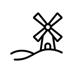 windmill icon vector. Thin line sign. Isolated contour symbol illustration