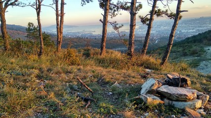port city view from the mountain