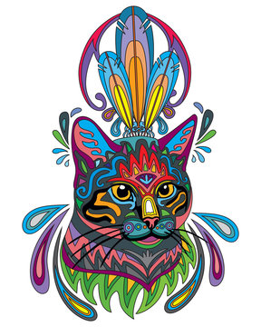 Colorful ornamental cat 3