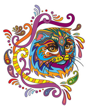 Colorful ornamental cat 4