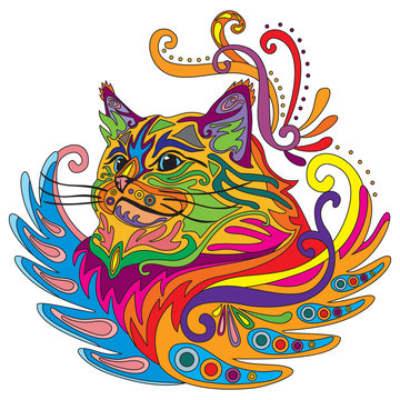 Colorful ornamental cat 5