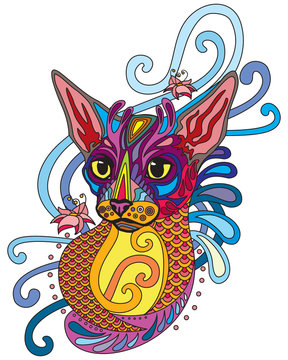 Colorful ornamental cat 9
