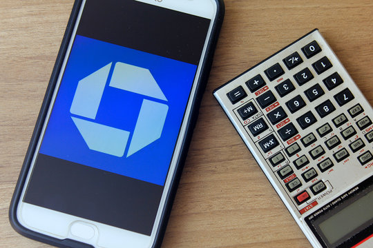 Rio de Janeiro, Brazil - December 22, 2019: Chase Bank logo on the mobile screen. It is a national bank based in Manhattan