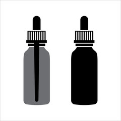 Dropper bottle flat vector icon for apps and websites