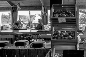 Older Couple at Farm Stand