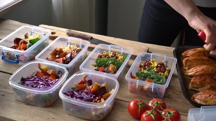 Meal Prep Containers. Planning and preparing healthy meals. Organic produce and ingredients. Oven-Ready and Pre-Prepped meals