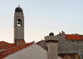 Church belfry at Old city with in Dubrovnik