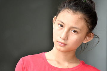 A Serious Teenager Girl