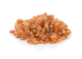 Pile of Brown caramelized sugar on  white background
