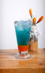 cocktail with ice and lemon