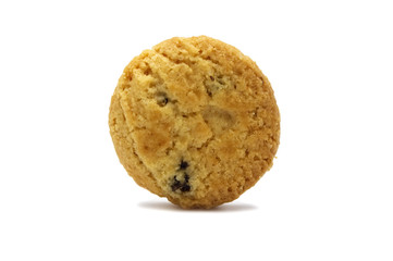 Raisin cookies biscuit flavor. Isolated on white background.