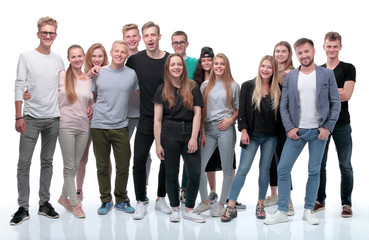 Obraz premium w pełnym wzroście. grupa pewnych siebie młodych ludzi