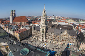 Fototapeta na wymiar München Panorama Altstadt und Sehenswürdigkeiten